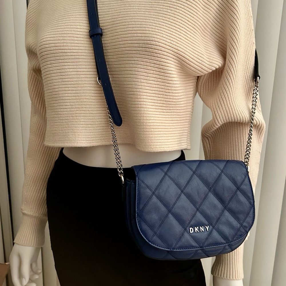 DKNY Royal Blue Quilted Crossbody Bag